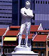 Statues of Singapore's founder.